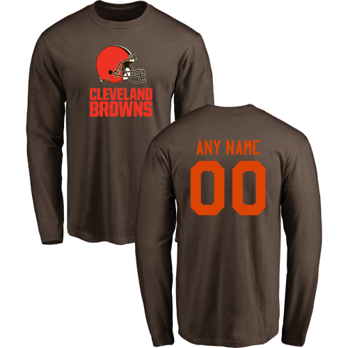 Men Cleveland Browns Design-Your-Own Long Sleeve Custom NFL T-Shirt